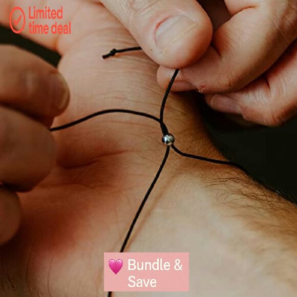 Sterling Silver Morse Code Bracelet, Adjustable Silk Cord, Inspirational Faith - Picture 5 of 7